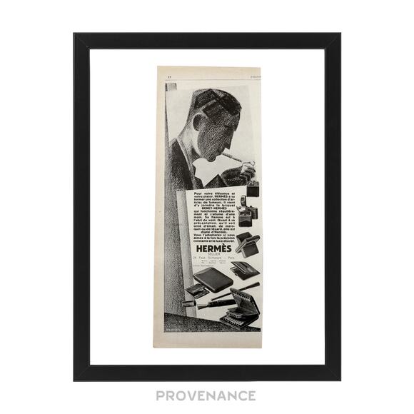 🔴 Hermes Antique Vintage Newsprint Ad - HERMÈS SELLIER - Picture 1 of 8